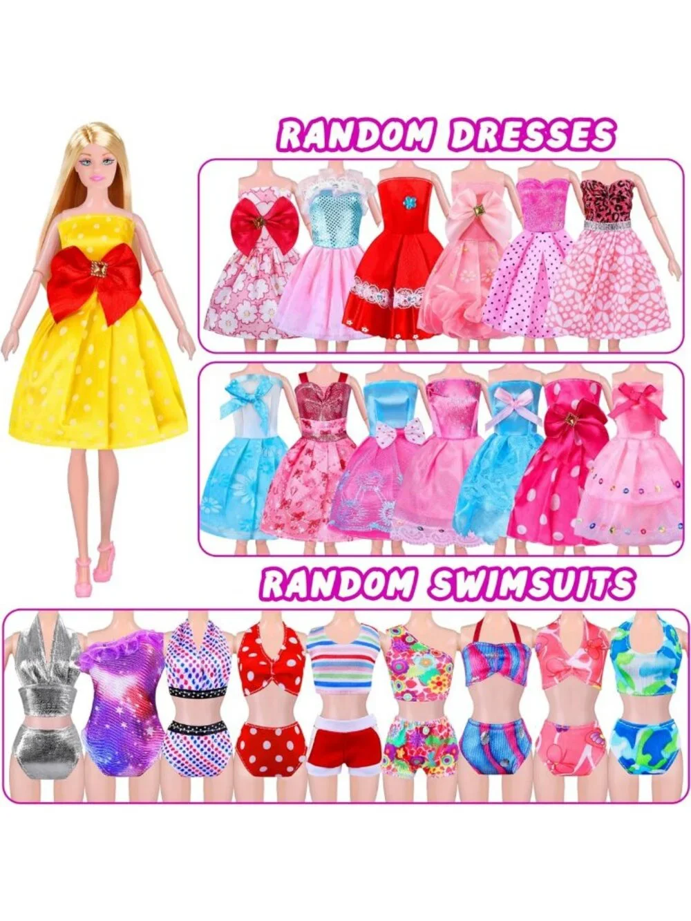 Doll Closet Playset with 342 Pcs Clothes & Accessories for Creative Play